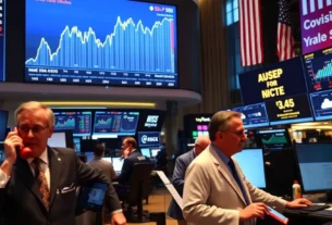 Gráfico de alta dos índices de Wall Street após dados positivos de empregos nos EUA.