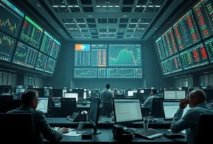 Gráfico mostrando queda do Ibovespa após máximas históricas devido a temores sobre tarifas comerciais dos EUA