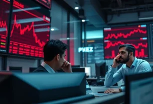 Ibovespa cai 1% devido a tensões comerciais e alta do dólar.