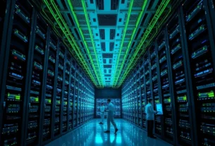Mapa da China com destaque para investimentos em inteligência artificial e tecnologia.