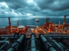 Gráfico mostrando queda no preço do petróleo devido a sanções da UE contra a Rússia