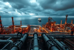 Gráfico mostrando queda no preço do petróleo devido a sanções da UE contra a Rússia