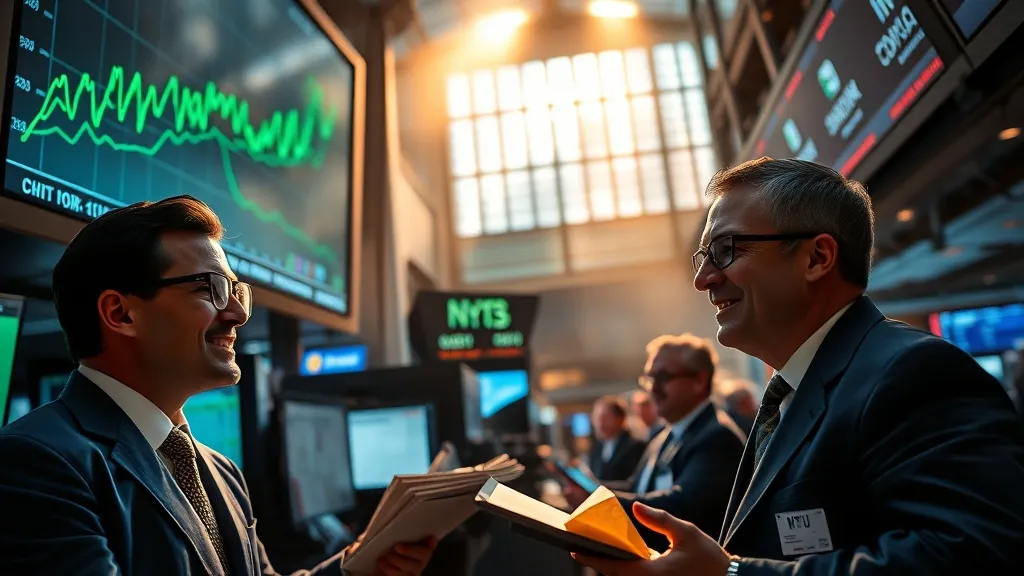 Gráfico de alta de índices de Wall Street e impacto positivo de resultados corporativos.