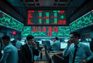Bolsas de NY caem com dados econômicos fracos e tensões comerciais.