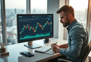 Gráfico mostrando Bandas de Bollinger para análise técnica de ativos financeiros