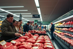 Crise da carne bovina nos EUA: preços recordes e escassez após tarifas de Trump sobre importações brasileiras.