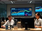 Gráfico mostrando a queda do dólar frente ao real em 2025, com projeções para setembro e cenários econômicos.