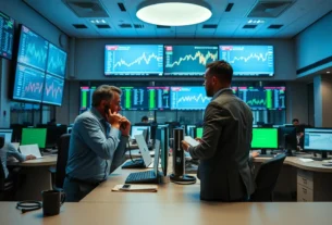 Ibovespa em alta com dólar em queda, mostrando movimentação do mercado financeiro brasileiro