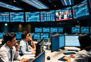 Gráfico do Ibovespa em queda após condenação de Bolsonaro e realização de lucros, com dólar em baixa.