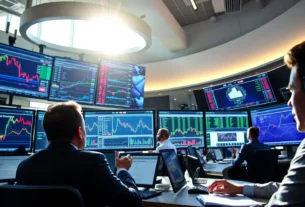 Gráfico do Nasdaq em alta recorde com destaque para setor de tecnologia e expectativas do Federal Reserve