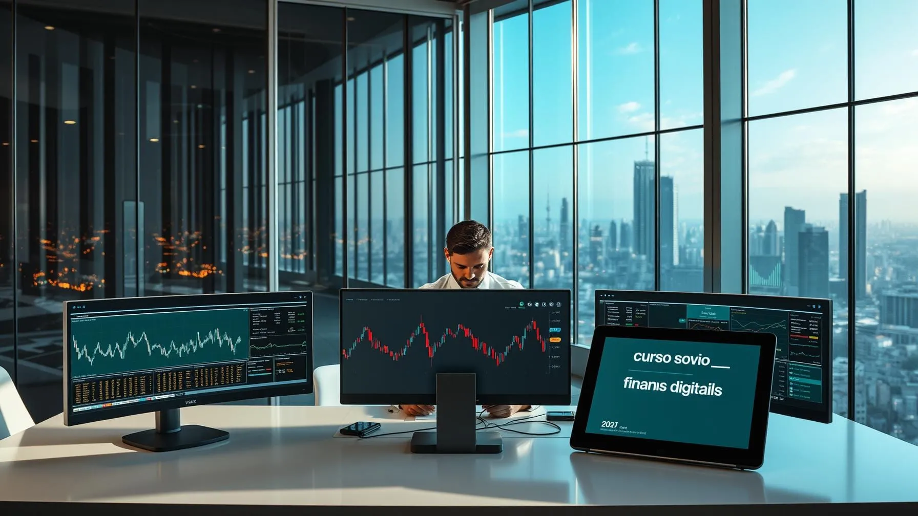 Trader ensinando migração responsável para mercado financeiro com tendências 2025